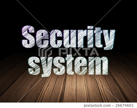 Security concept: Security System in grunge dark Security concept: Security System in grunge dark 26674601