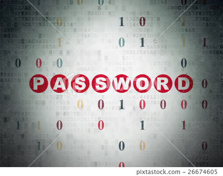 Security concept: Password on Digital Data Paper Security concept: Password on Digital Data Paper 26674605