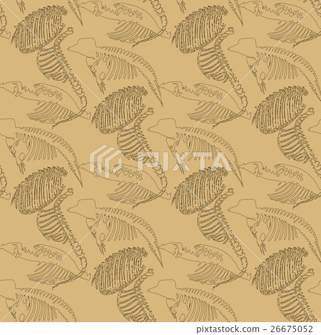 Seamless paleontology pattern with bones Seamless paleontology pattern with bones 26675052
