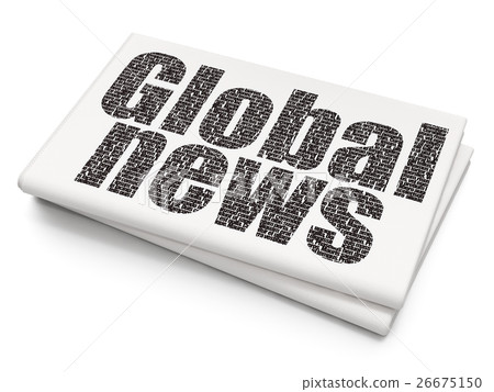 News concept: Global News on Blank Newspaper News concept: Global News on Blank Newspaper 26675150