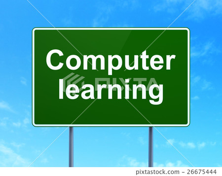 Learning concept: Computer Learning on road sign 26675444