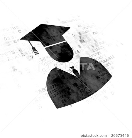 Learning concept: Student on Digital background Learning concept: Student on Digital background 26675446