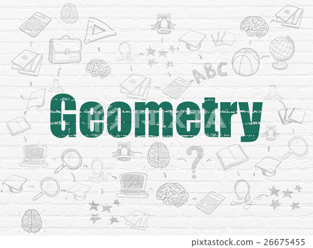 Education concept: Geometry on wall background - Stock Illustration ...