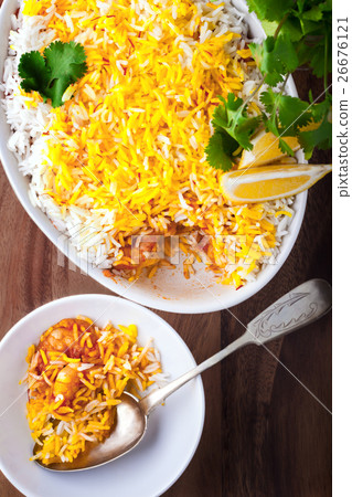 Indian Biryani Casserole with Shrimp 26676121