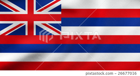 Flag of Hawaii waving, real fabric texture Flag of Hawaii waving, real fabric texture 26677016