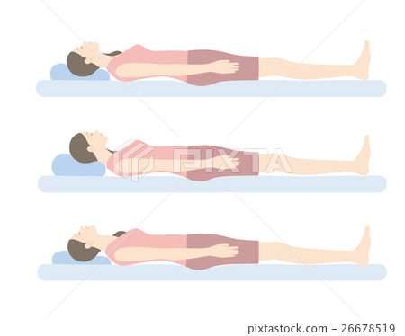 Sleeping Posture Pillow Height Stock Illustration 26678519