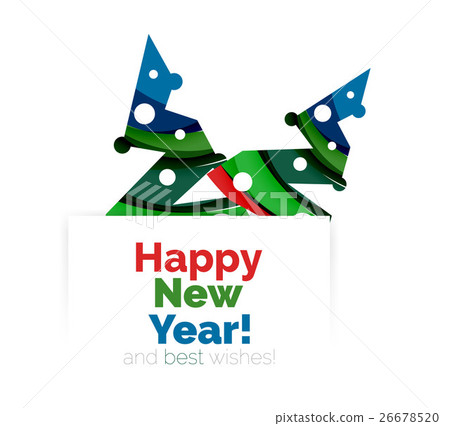 Christmas and New Year geometric banner with text 26678520