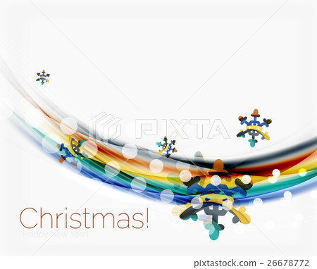 Snowflakes on wave line, Christmas and New Year 26678772