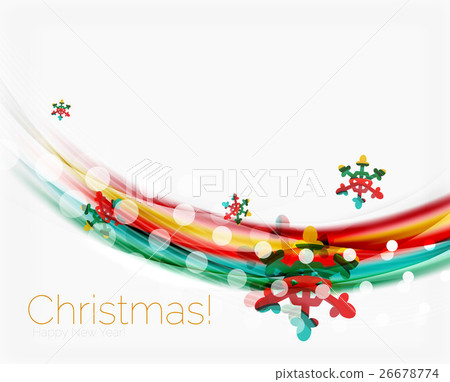 Snowflakes on wave line, Christmas and New Year Snowflakes on wave line, Christmas and New Year 26678774