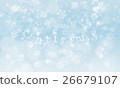 Merry christmas snowflakes blurred background 26679107