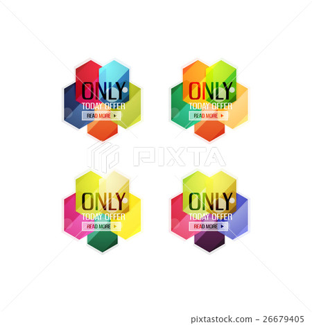 Vector abstract geometric sale labels 26679405