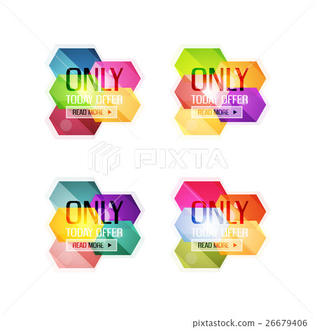 Vector abstract geometric sale labels Vector abstract geometric sale labels 26679406