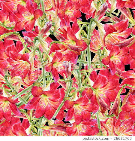watercolor painting of leaf and flowers pattern watercolor painting of leaf and flowers pattern 26681763