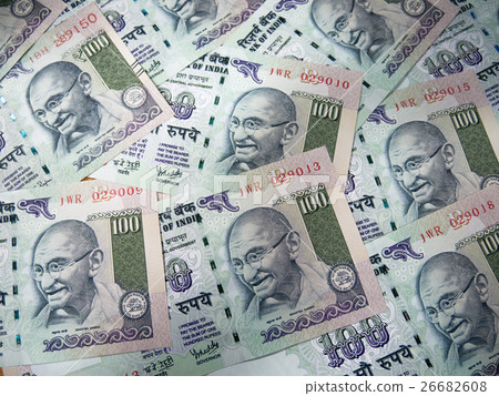 Background and texture of India currency 100 rs. Background and texture of India currency 100 rs. 26682608