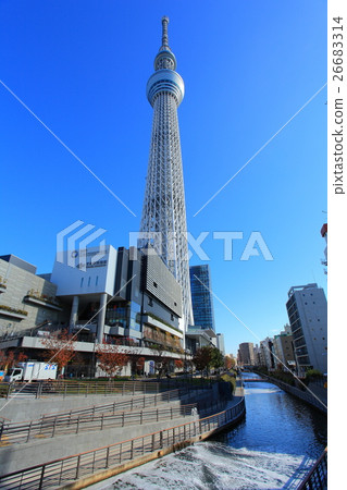 Tokyo sky tree under fine weather 26683314