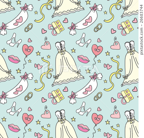 Seamless pattern -Wedding, marriage, bridal. Seamless pattern -Wedding, marriage, bridal. 26683744