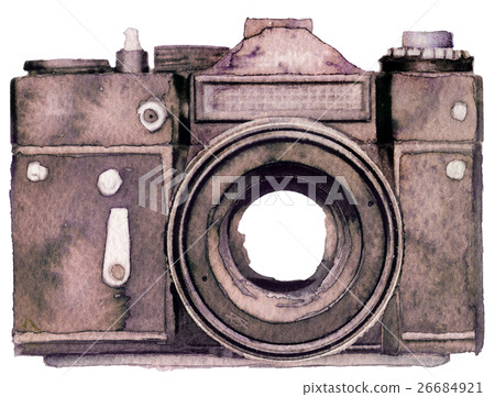 watercolor camera isolated on white background 26684921