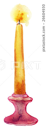watercolor candlestick on white background watercolor candlestick on white background 26684930