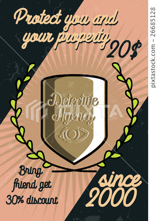 Color vintage detective agency poster 26685128