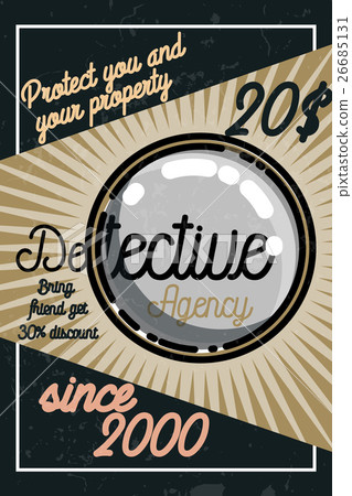 Color vintage detective agency poster Color vintage detective agency poster 26685131