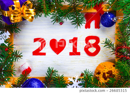 frame with the numbers of the new year 26685315