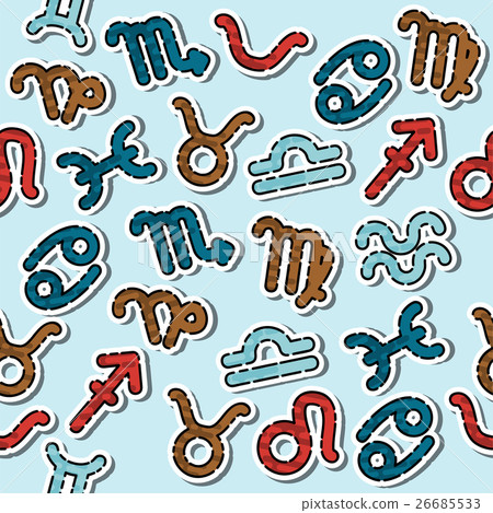 Colored zodiac pattern 26685533