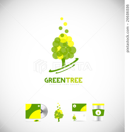 Green tree logo icon design Green tree logo icon design 26686886