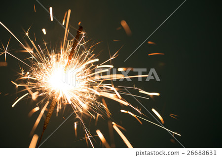 Christmas sparkler on black background 26688631