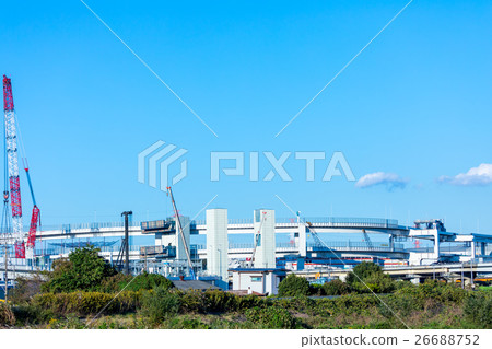 Highway road under construction Under the blue sky 26688752