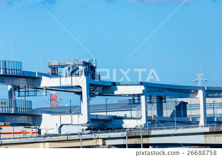 Highway road under construction Under the blue sky 26688758