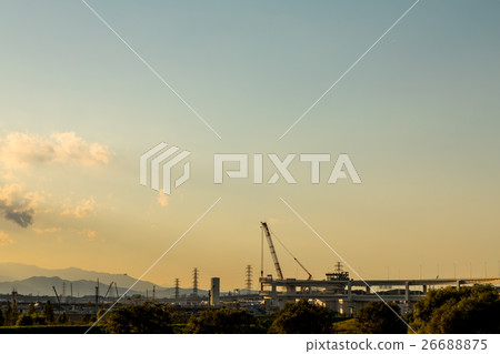 Highway road under construction Under the blue sky 26688875