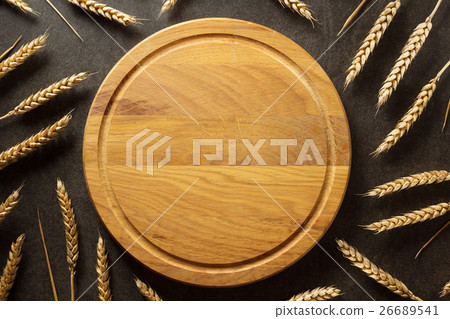 ears of wheat on  black background 26689541