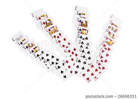 New unpacked playing cards. 26690351