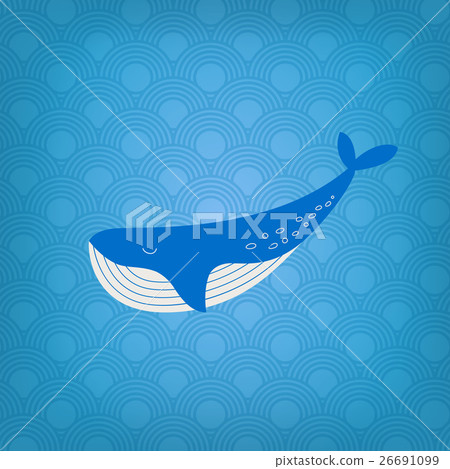 Vector whale in flat style - Stock Illustration [26691099] - PIXTA