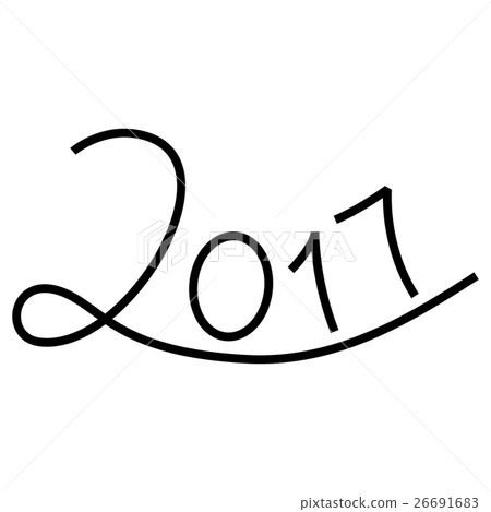 Happy new year 2017 text design 26691683