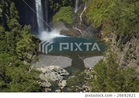 Waterfall in Siete Tazas National Park Waterfall in Siete Tazas National Park 26692621