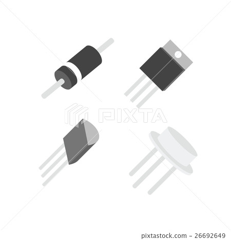Electronic components, Vector of icons by EPS10 Electronic components, Vector of icons by EPS10 26692649