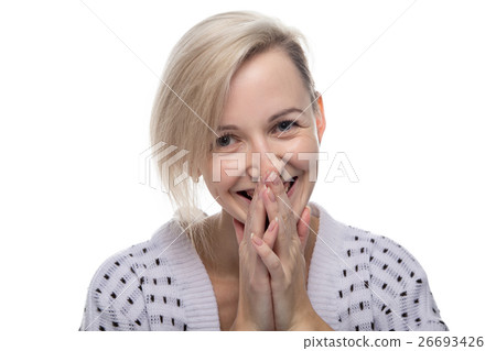 Laughing gentle blond woman Laughing gentle blond woman 26693426