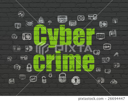 Protection concept: Cyber Crime on wall background 26694447
