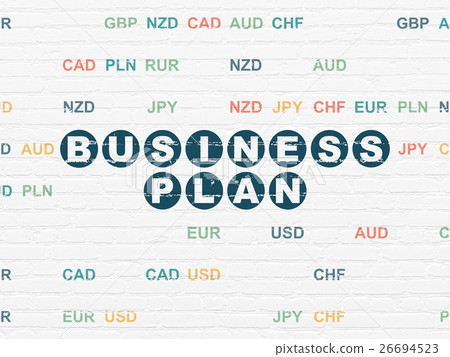 Business concept: Business Plan on wall background 26694523