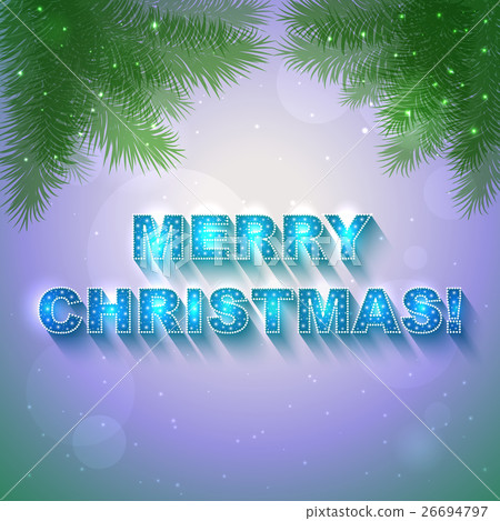 Vector Christmasblue and green card Vector Christmasblue and green card 26694797