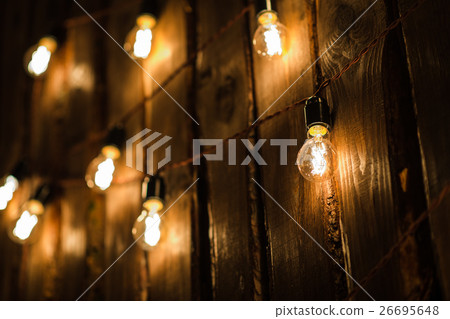 Retro Lamp With Plug And Cable Hanging On The 26695648