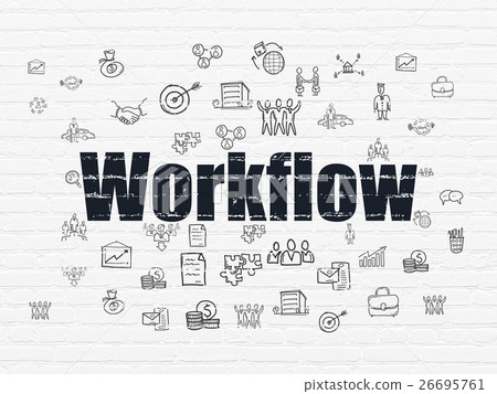 Finance concept: Workflow on wall background Finance concept: Workflow on wall background 26695761