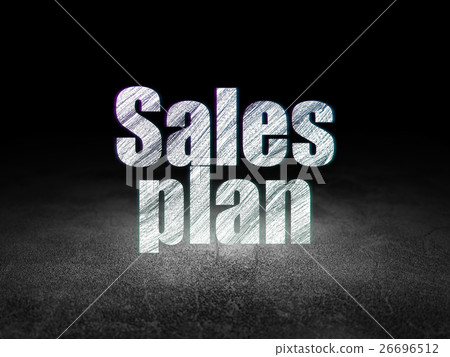 Advertising concept: Sales Plan in grunge dark 26696512