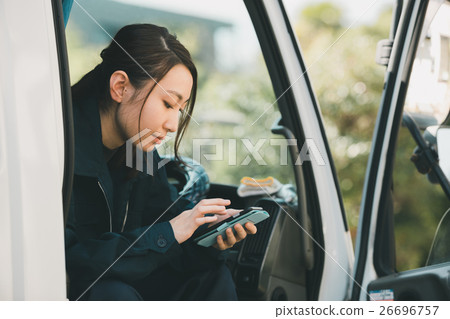 smartphone, sumaho, truck driver 26696757