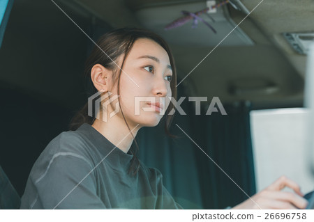 truck driver, truck, person 26696758