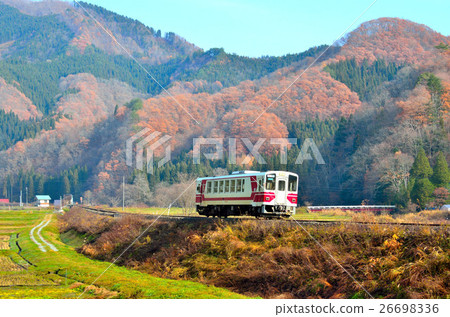 沿鐵路風景的秋田內陸內陸風景 26698336