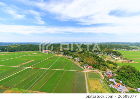 Aerial view of the landscape in the vicinity of Isumi-shi Imasaki Aerial view of the landscape in the vicinity of Isumi-shi Imasaki 26699377