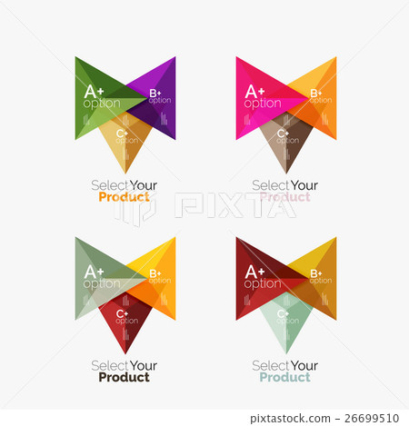 Option Triangle Set of triangle option infographic layouts - Stock Illustration ...