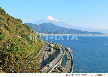 Scenery of Tokaido and Suruga Bay and Mt. Fuji Scenery of Tokaido and Suruga Bay and Mt. Fuji 26700644